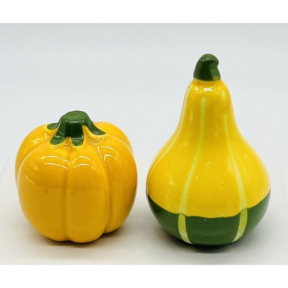 Avon Salt Pepper Shakers Shades of Autumn Pumpkin Gourd 1984 - Picture 2 of 5
